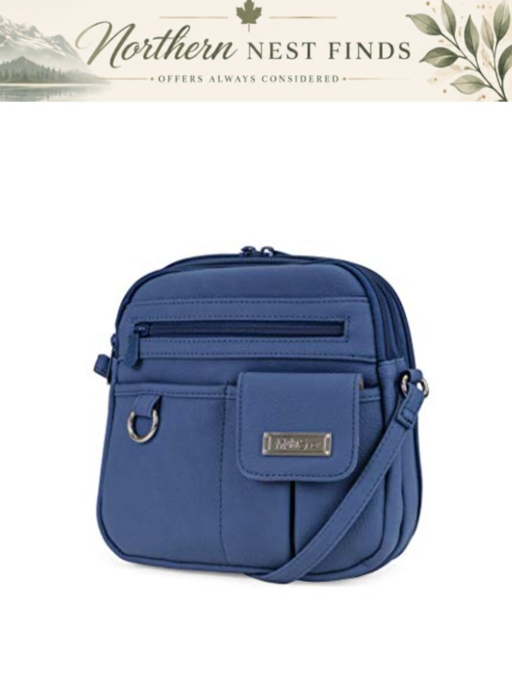 Vegan leather crossbody bag with phone pocket